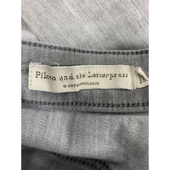 Pilcro and Letterpress Anthropology Jeans Womens 27 Gray Hi Rise Skinny Stretch - Picture 4 of 11
